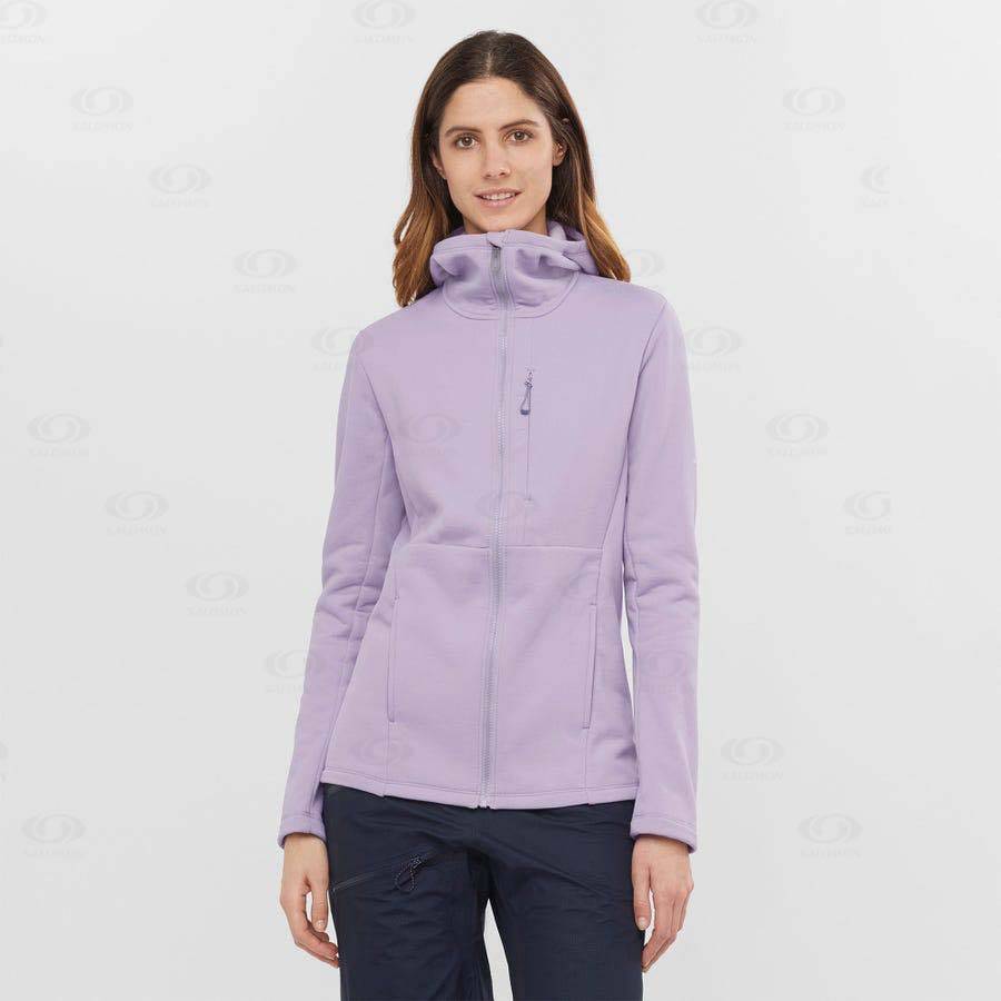 Purple Women's Salomon ESSENTIAL XWARM Hoodie | USA-L2621