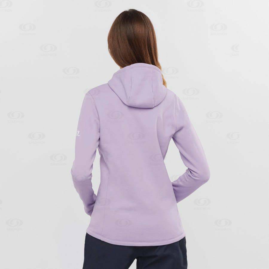 Purple Women's Salomon ESSENTIAL XWARM Hoodie | USA-L2621