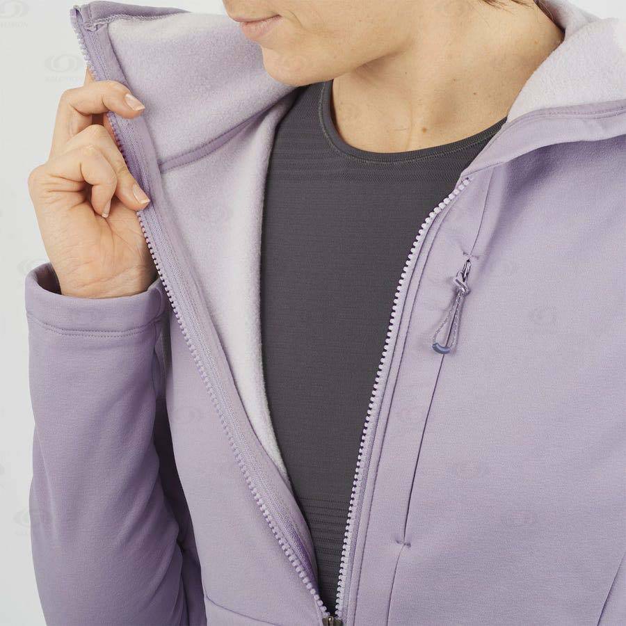 Purple Women's Salomon ESSENTIAL XWARM Hoodie | USA-L2621