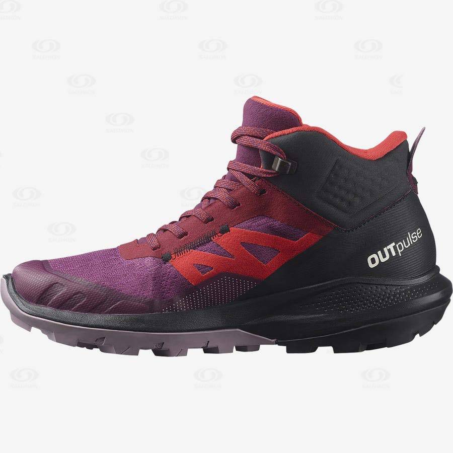 Purple Women's Salomon OUTPULSE MID GORE-TEX Hiking Boots | USA-L2131