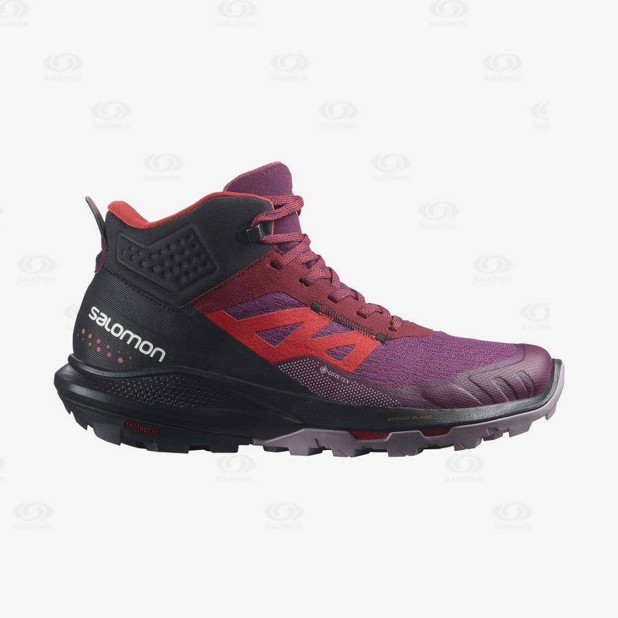 Purple Women\'s Salomon OUTPULSE MID GORE-TEX Hiking Boots | USA-L2131