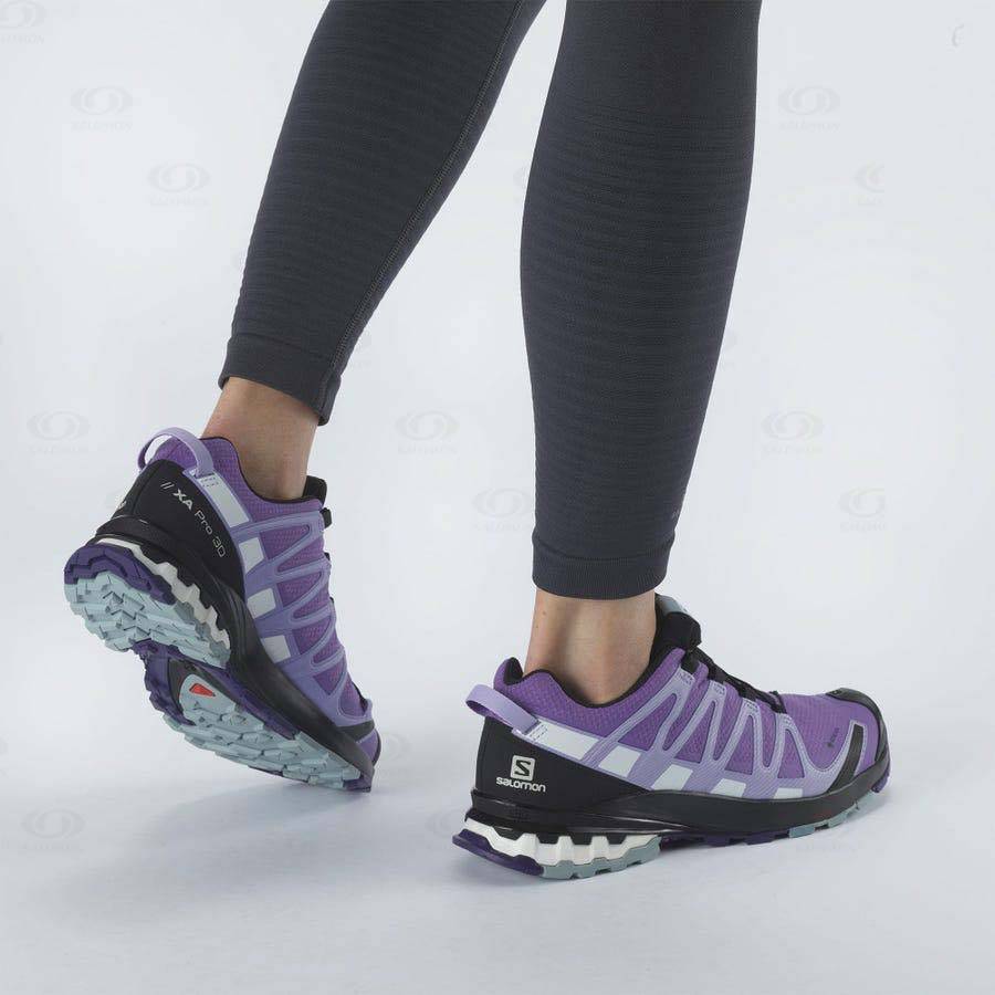 Purple Women's Salomon XA PRO 3D v8 GORE-TEX Hiking Shoes | USA-L1830