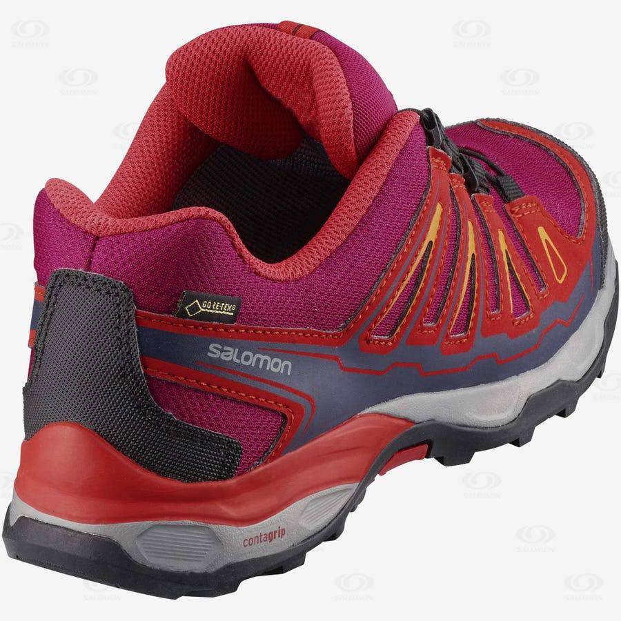 Red Kids' Salomon X-ULTRA MID GORE-TEX Hiking Shoes | USA-M1230