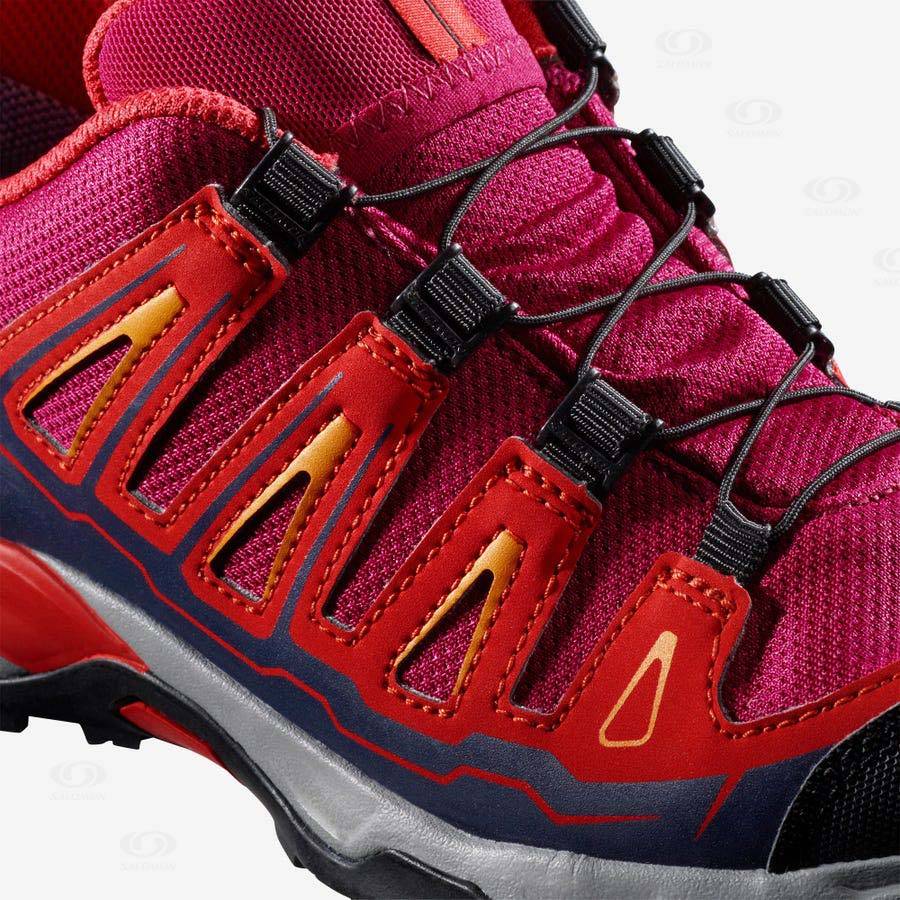 Red Kids' Salomon X-ULTRA MID GORE-TEX Hiking Shoes | USA-M1230