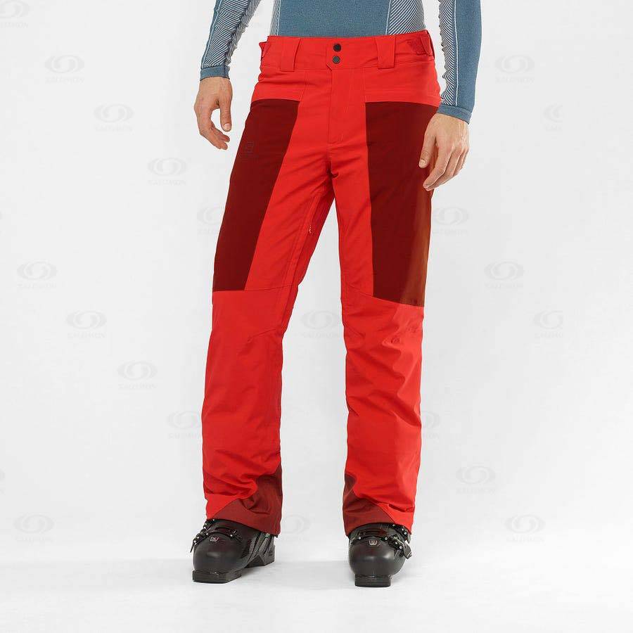 Red Men's Salomon BRILLIANT Ski Pants | USA-O1945