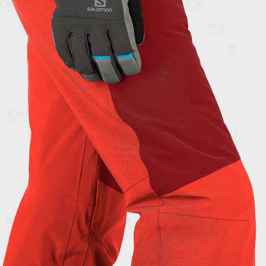 Red Men's Salomon BRILLIANT Ski Pants | USA-O1945