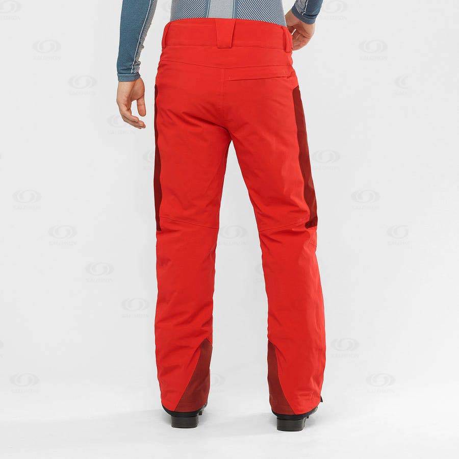 Red Men's Salomon BRILLIANT Ski Pants | USA-O1945