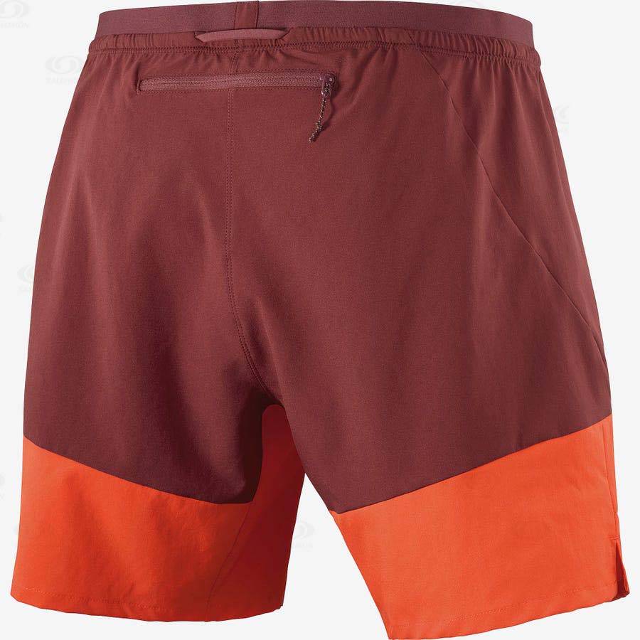 Red Men's Salomon CROSS 7'' NO LINER Shorts | USA-L1802