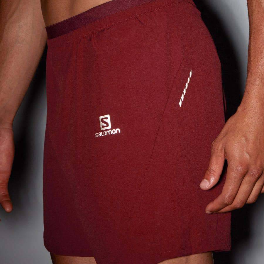 Red Men's Salomon CROSS 7'' Shorts | USA-O1672