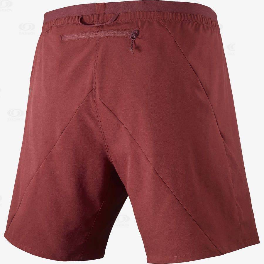 Red Men's Salomon CROSS 7'' Shorts | USA-O1672