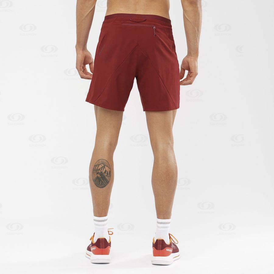 Red Men's Salomon CROSS 7'' Shorts | USA-O1672