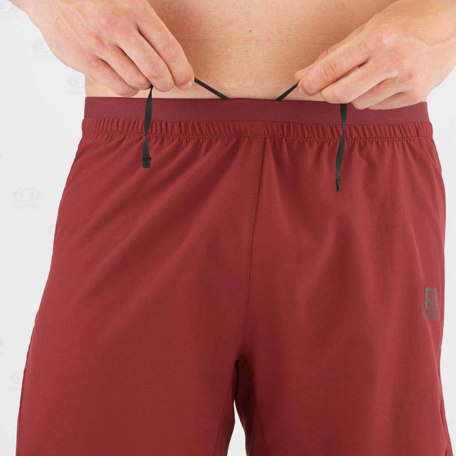 Red Men's Salomon CROSS 7'' Shorts | USA-O1672