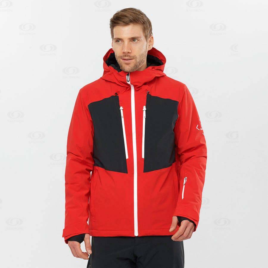 Red Men's Salomon HIGHLAND Insulated Jackets | USA-O1964