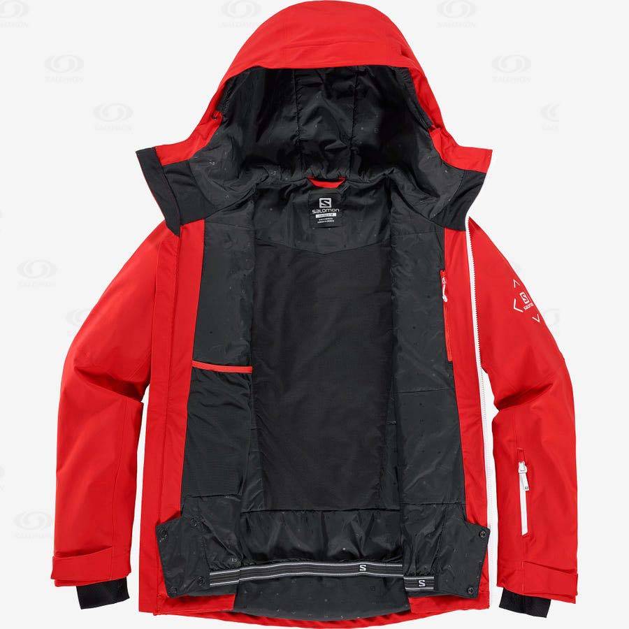 Red Men's Salomon HIGHLAND Insulated Jackets | USA-O1964