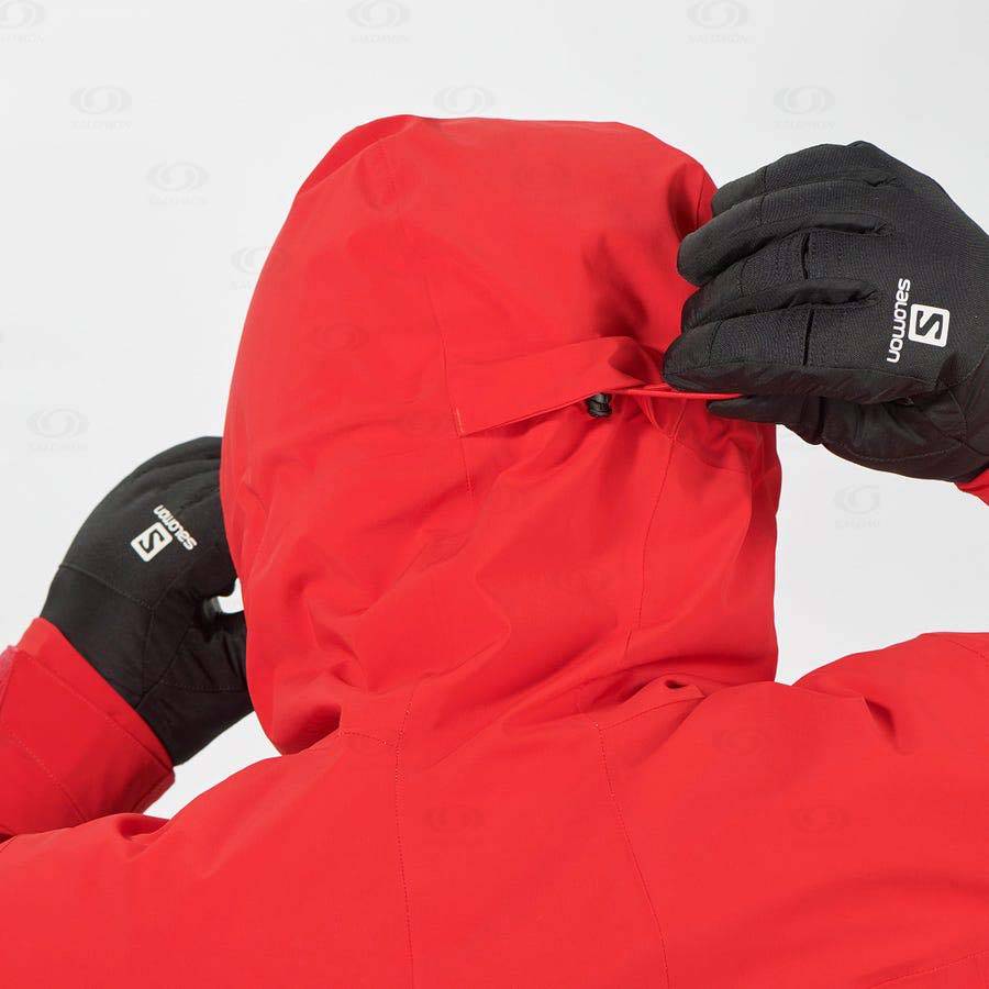 Red Men's Salomon HIGHLAND Insulated Jackets | USA-O1964