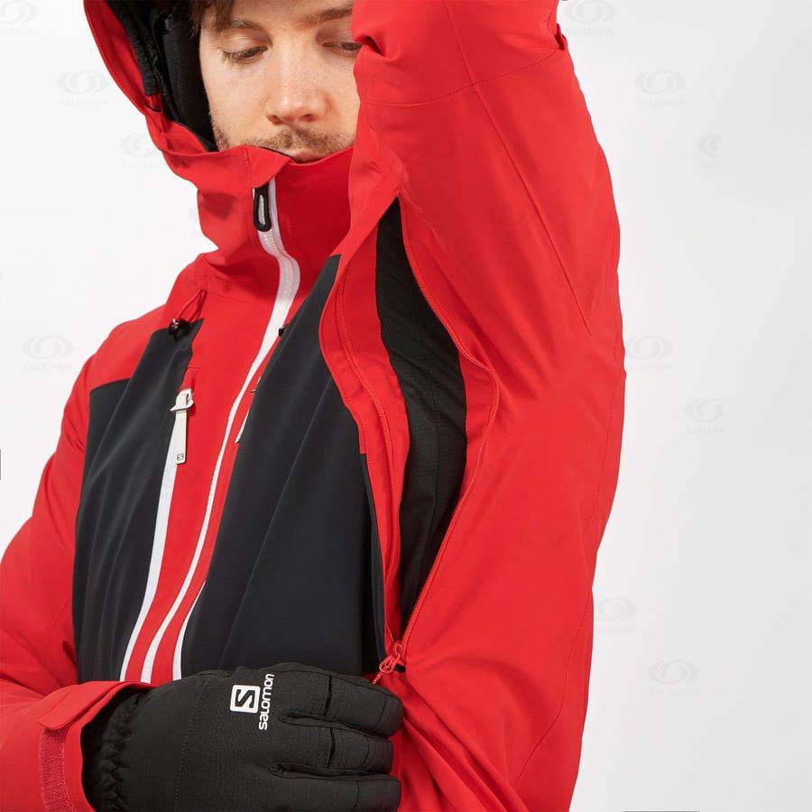 Red Men's Salomon HIGHLAND Insulated Jackets | USA-O1964