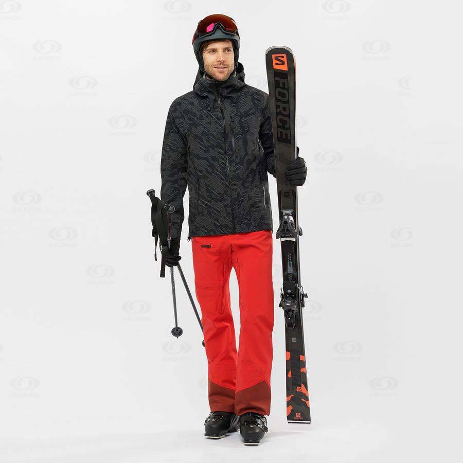 Red Men's Salomon OUTLAW 3L Ski Pants | USA-O1341