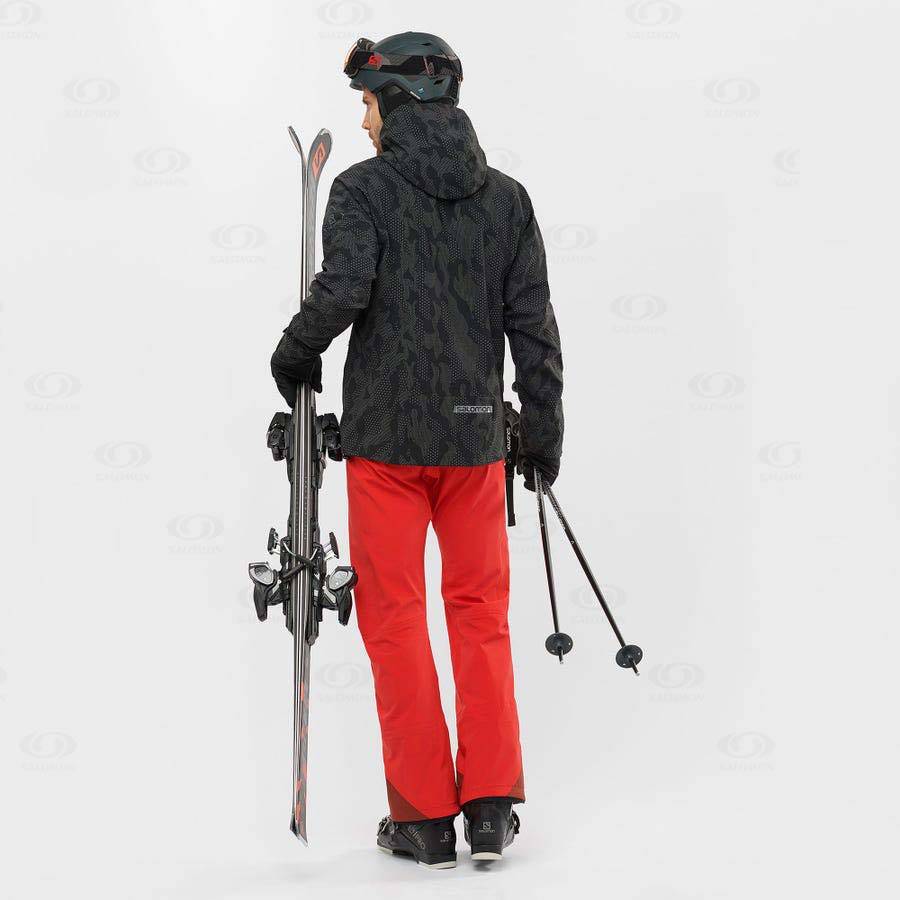 Red Men's Salomon OUTLAW 3L Ski Pants | USA-O1341