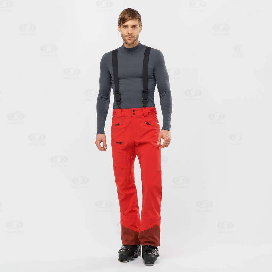 Red Men's Salomon OUTLAW 3L Ski Pants | USA-O1341