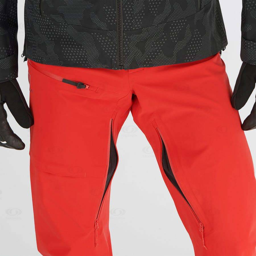 Red Men's Salomon OUTLAW 3L Ski Pants | USA-O1341