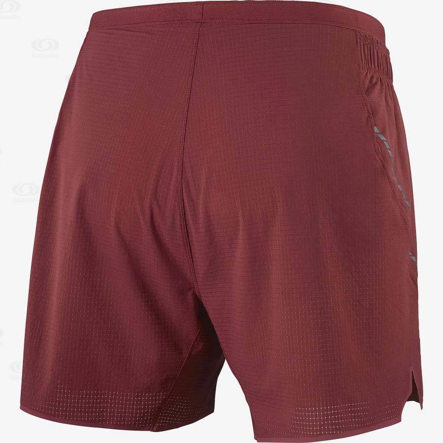 Red Men's Salomon SENSE AERO 5'' Shorts | USA-A2592