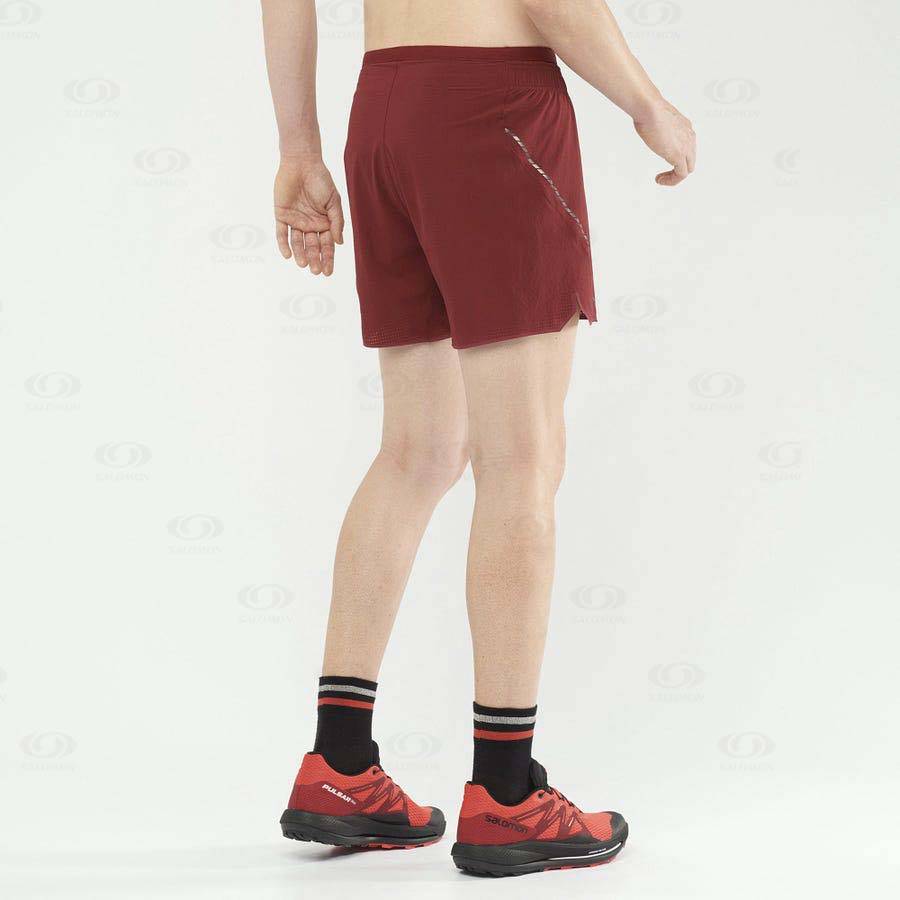 Red Men's Salomon SENSE AERO 5'' Shorts | USA-A2592