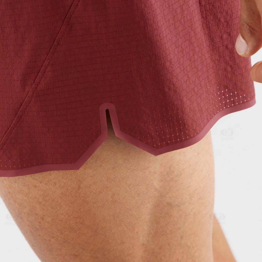 Red Men's Salomon SENSE AERO 5'' Shorts | USA-A2592