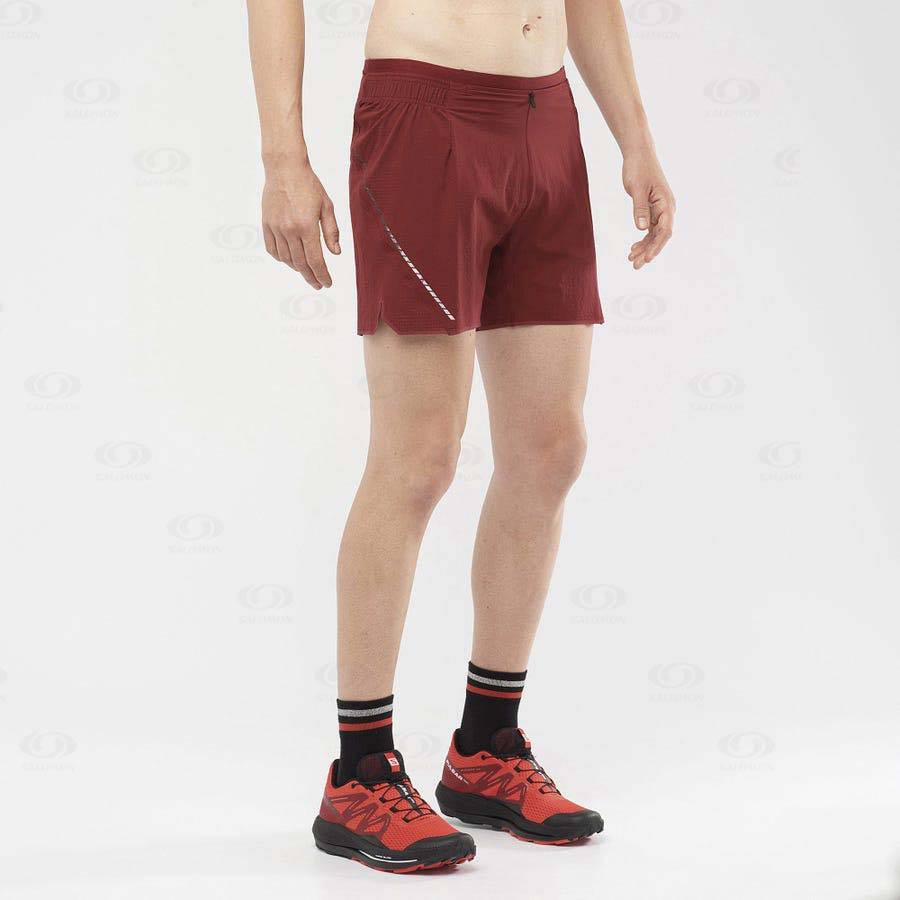 Red Men's Salomon SENSE AERO 5'' Shorts | USA-A2592