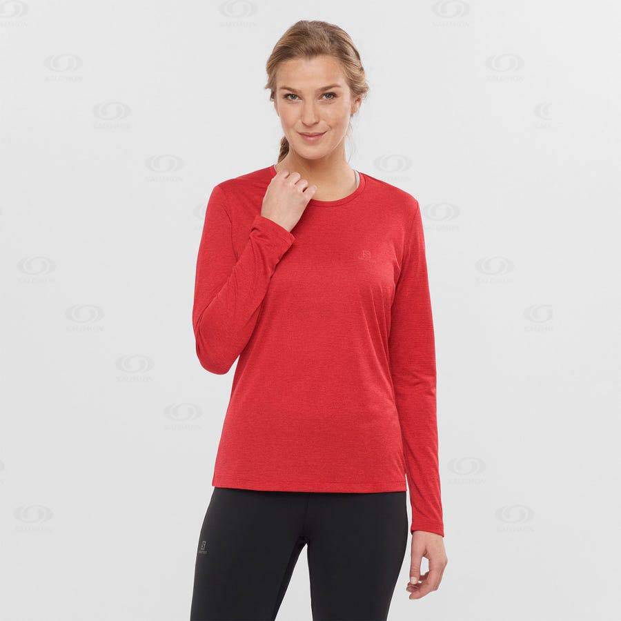 Red Women's Salomon AGILE T Shirts | USA-W2820