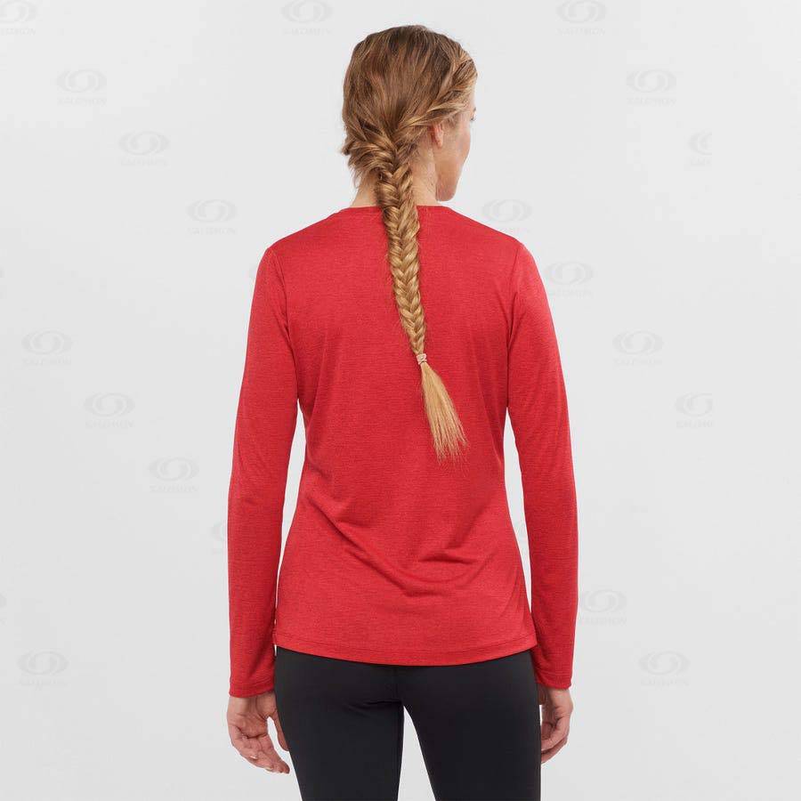 Red Women's Salomon AGILE T Shirts | USA-W2820