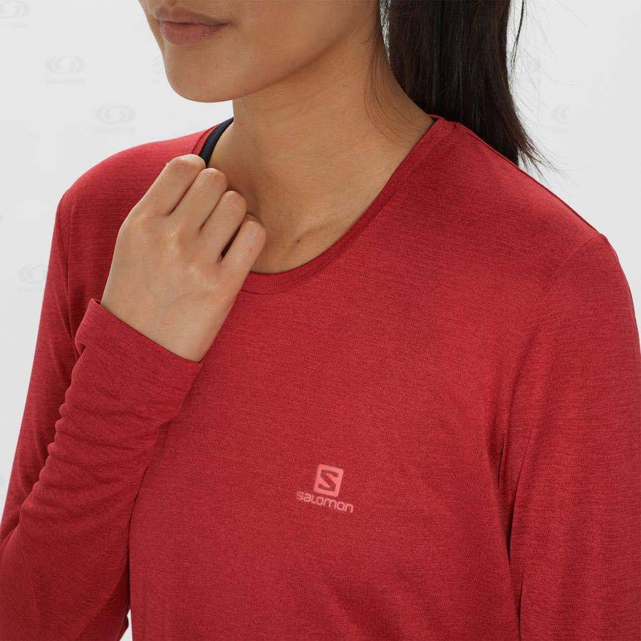 Red Women's Salomon AGILE T Shirts | USA-W2820