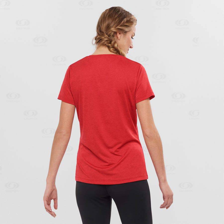 Red Women's Salomon AGILE T Shirts | USA-wL1277