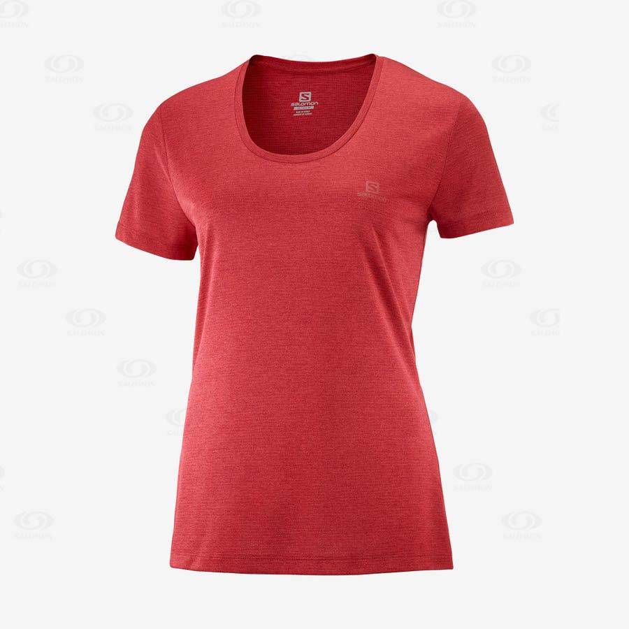 Red Women\'s Salomon AGILE T Shirts | USA-wL1277