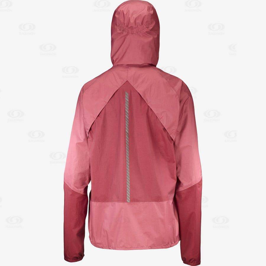 Red Women's Salomon BONATTI WATERPROOF Waterproof Jackets | USA-O1217