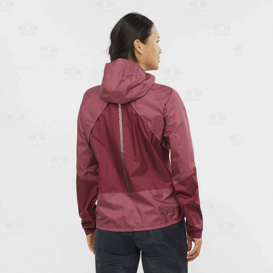 Red Women's Salomon BONATTI WATERPROOF Waterproof Jackets | USA-O1217