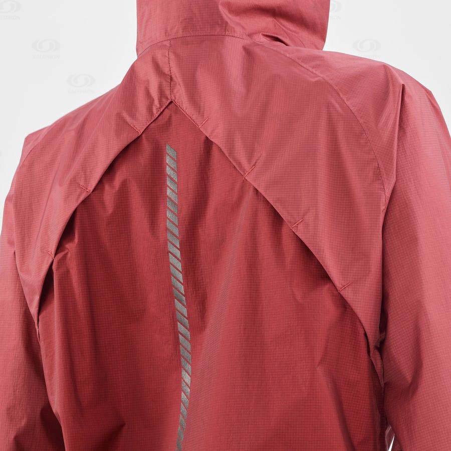 Red Women's Salomon BONATTI WATERPROOF Waterproof Jackets | USA-O1217