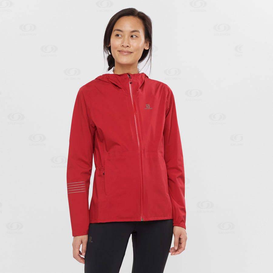 Red Women's Salomon BONATTI WATERPROOF Waterproof Jackets | USA-W2200