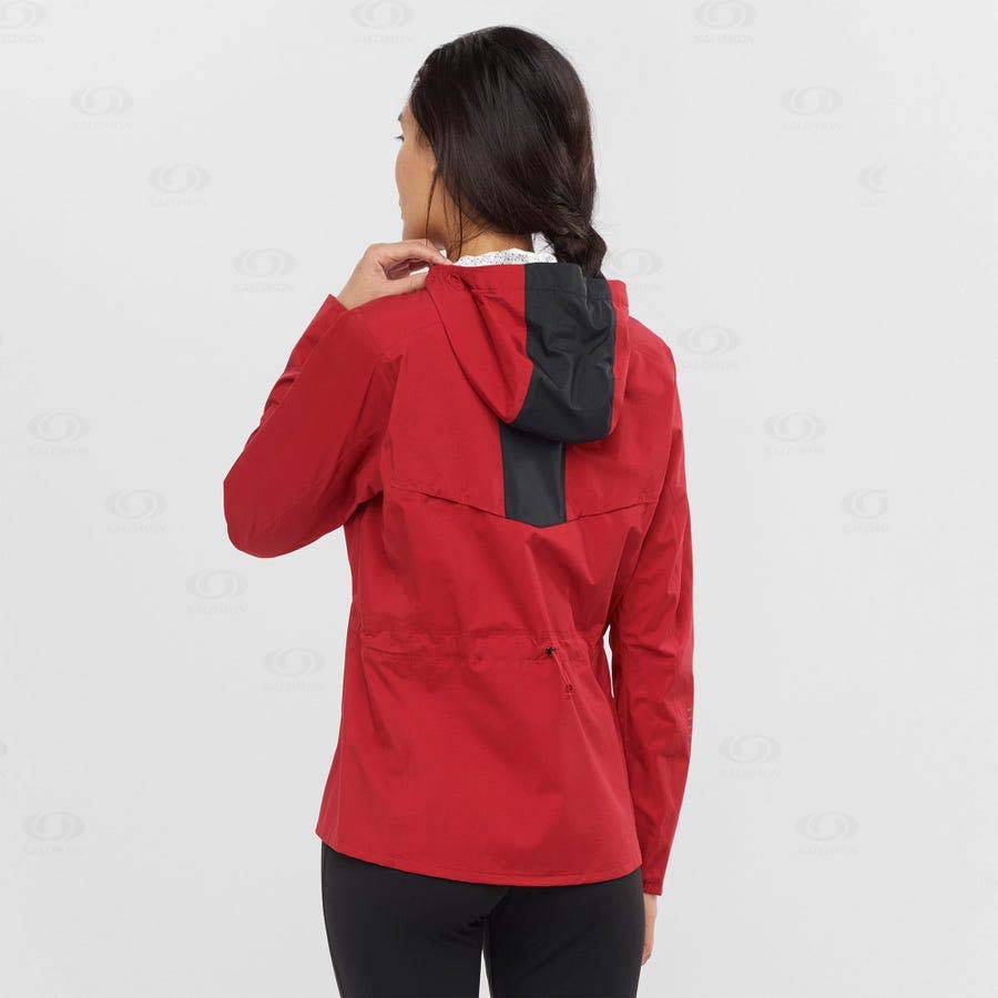 Red Women's Salomon BONATTI WATERPROOF Waterproof Jackets | USA-W2200