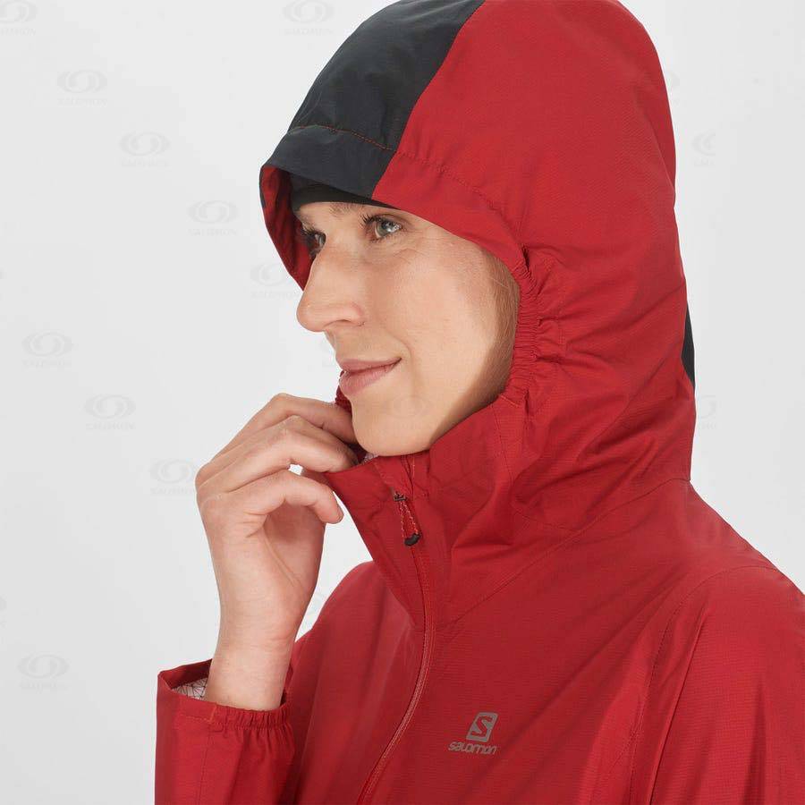 Red Women's Salomon BONATTI WATERPROOF Waterproof Jackets | USA-W2200