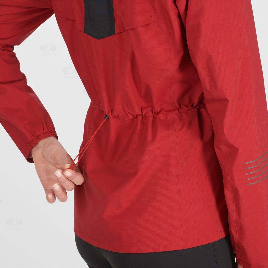 Red Women's Salomon BONATTI WATERPROOF Waterproof Jackets | USA-W2200