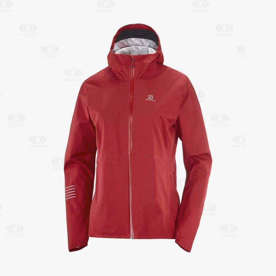 Red Women\'s Salomon BONATTI WATERPROOF Waterproof Jackets | USA-W2200