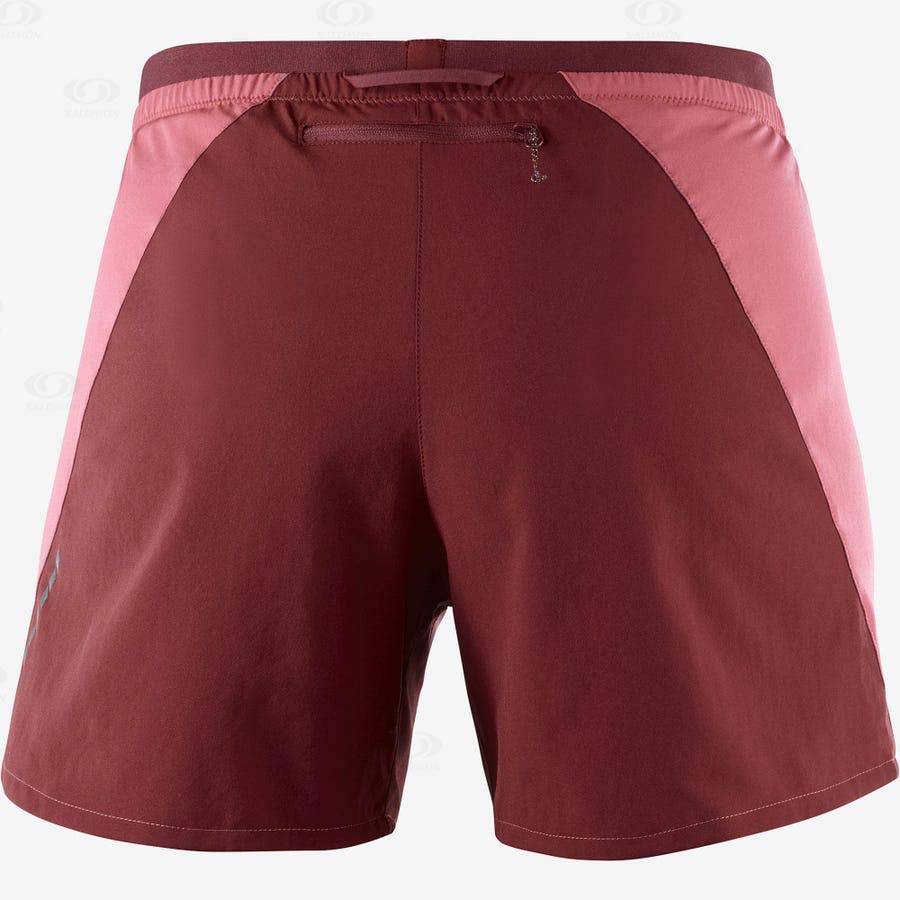 Red Women's Salomon CROSS 5'' Shorts | USA-N2401