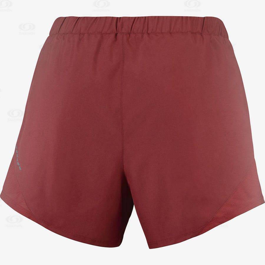 Red Women's Salomon CROSS REBEL 4'' Shorts | USA-S1422