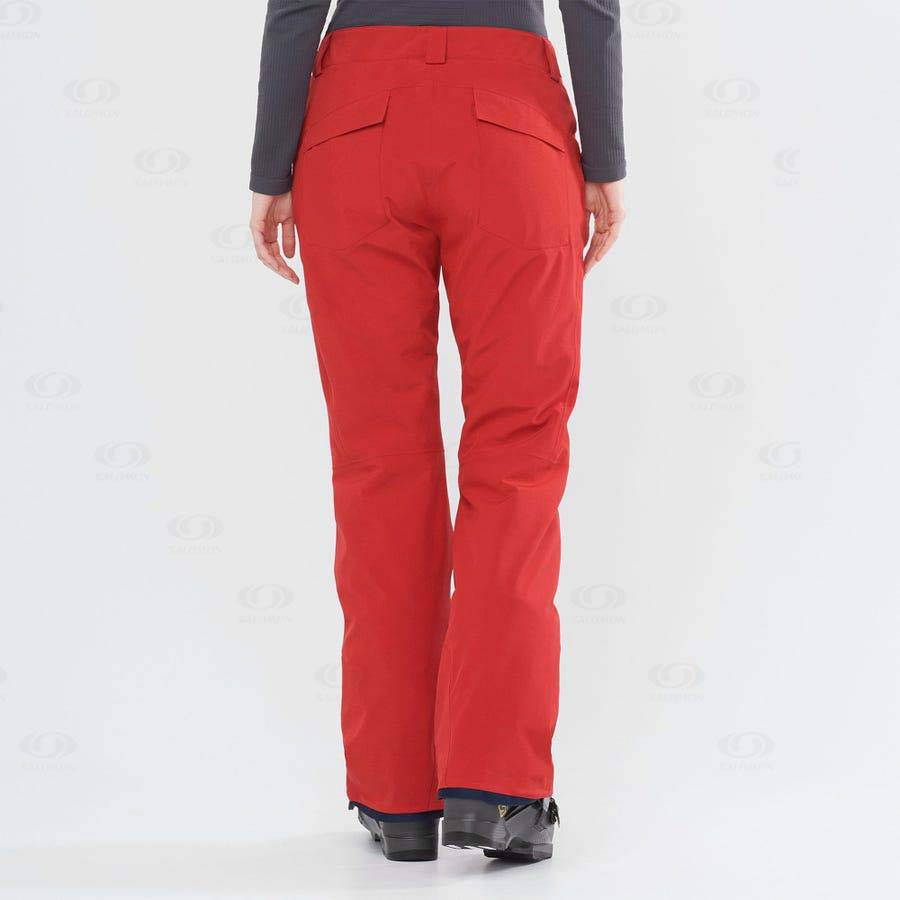 Red Women's Salomon EDGE Ski Pants | USA-A1402