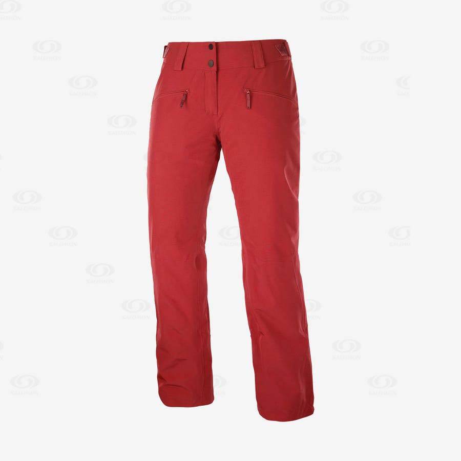 Red Women\'s Salomon EDGE Ski Pants | USA-A1402