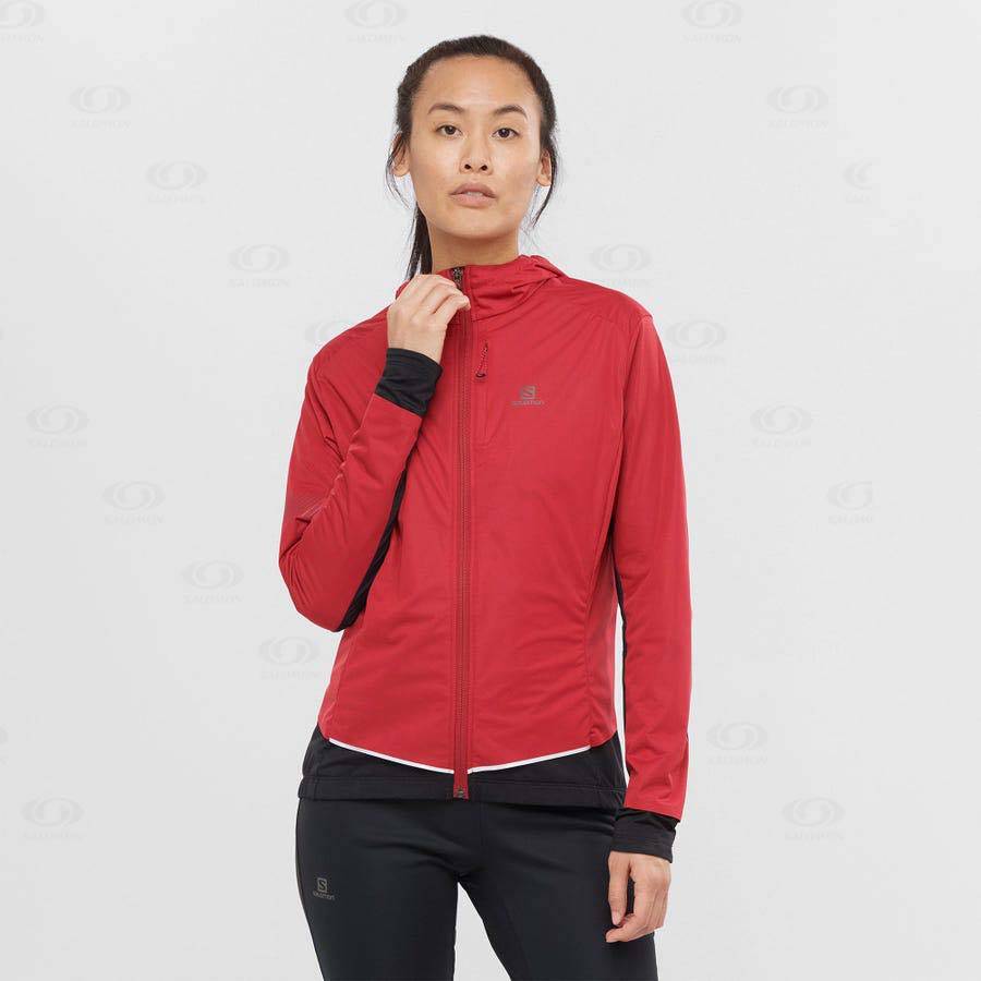 Red Women's Salomon LIGHT SHELL Softshell Jackets | USA-S2003