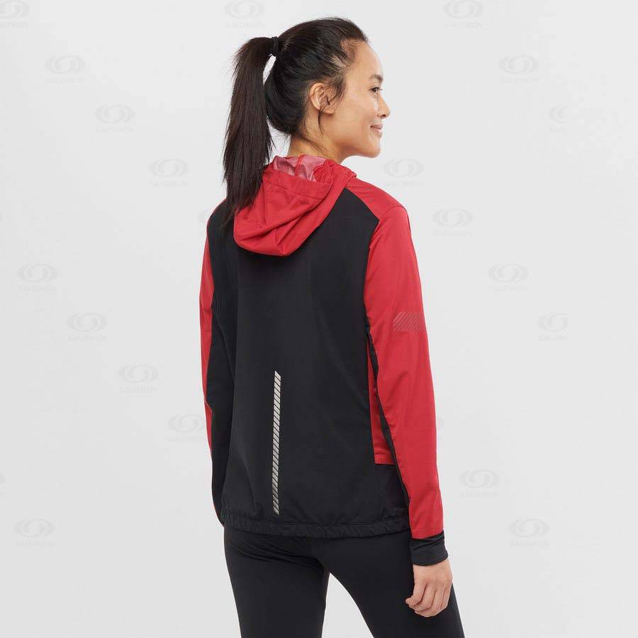 Red Women's Salomon LIGHT SHELL Softshell Jackets | USA-S2003