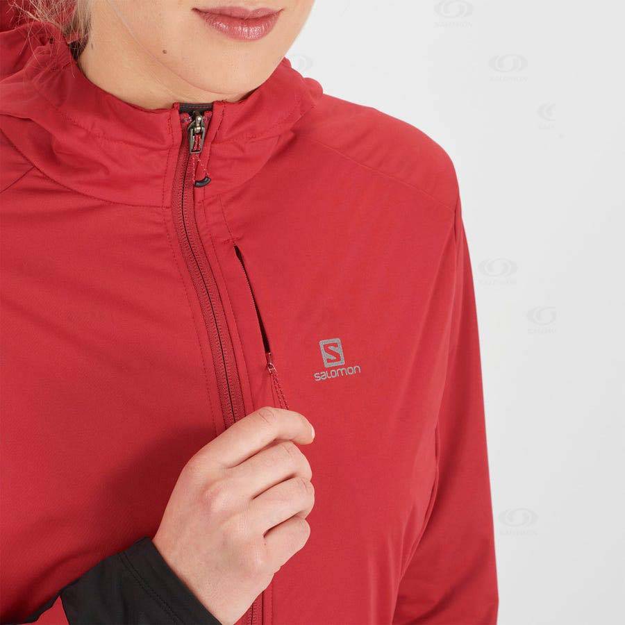 Red Women's Salomon LIGHT SHELL Softshell Jackets | USA-S2003