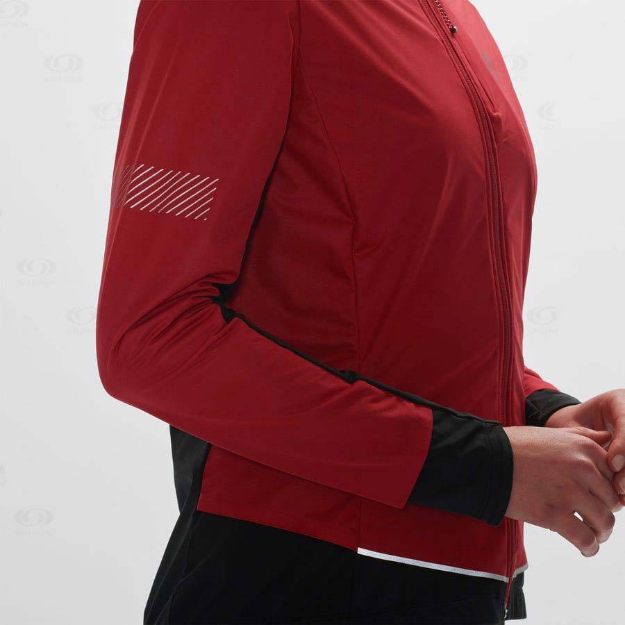 Red Women's Salomon LIGHT SHELL Softshell Jackets | USA-S2003