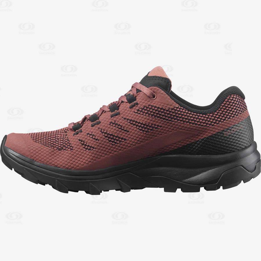 Red Women's Salomon OUTLINE GORE-TEX Hiking Shoes | USA-M1279